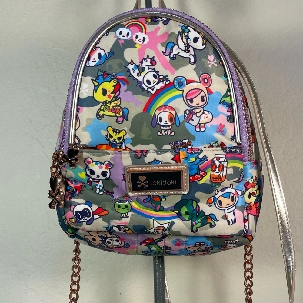 tokidoki Camo Kawaii Mini Backpack Unicorno Character Print Y2K Kawaii Bag